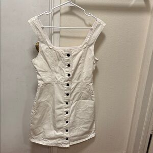 Urban Outfitters Cream Button-Front Mini Dress